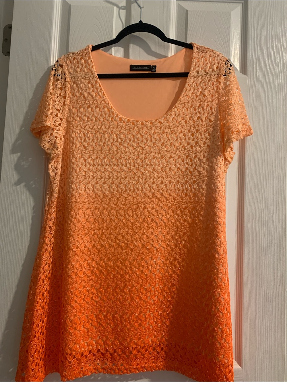 Notations Peach to Orange Ombre Short Sleeve Tunic
